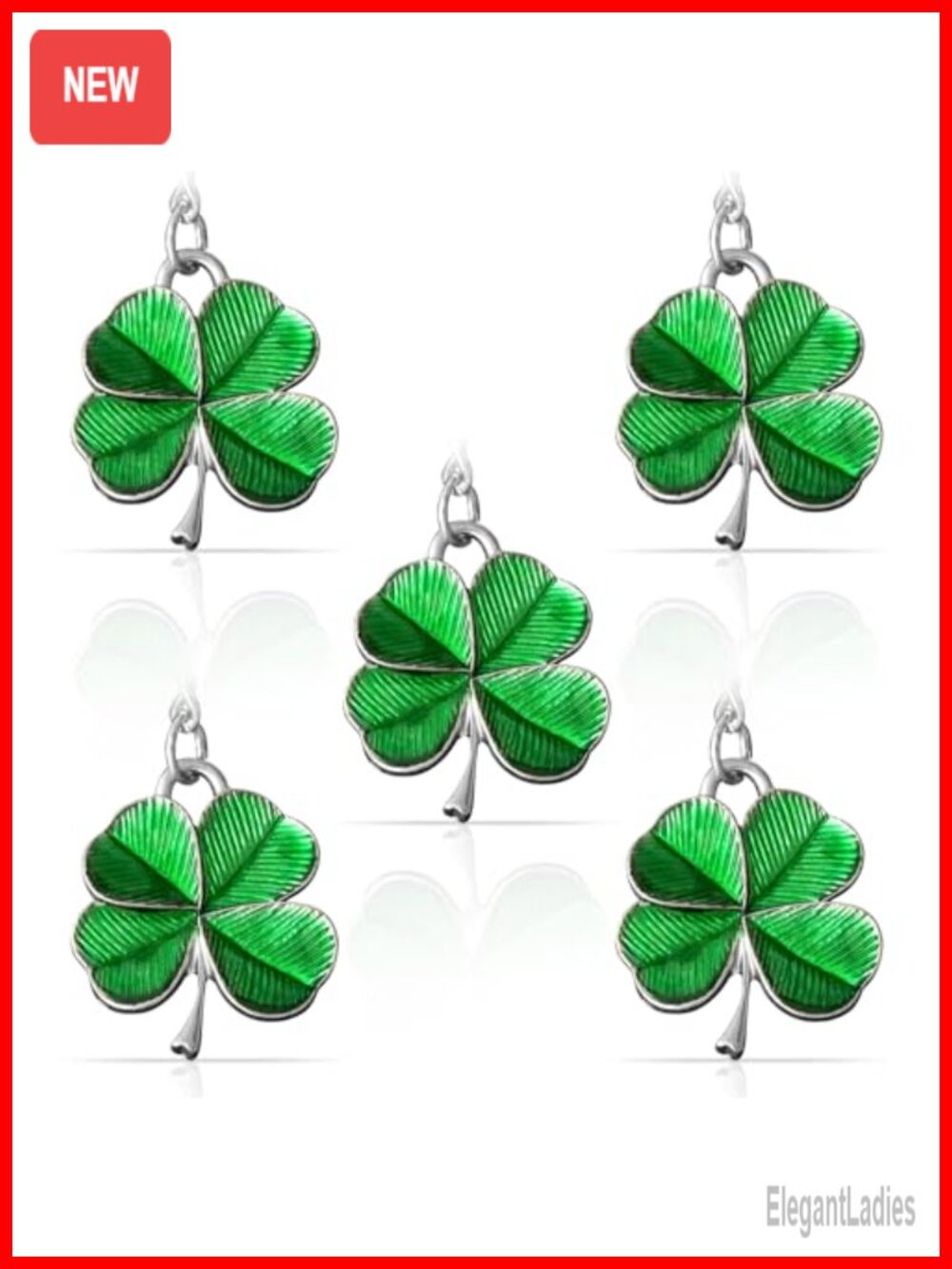 Vintage Four Leaf Clover Keychain Shamrock Good Luck Keychain St Patricks Day
